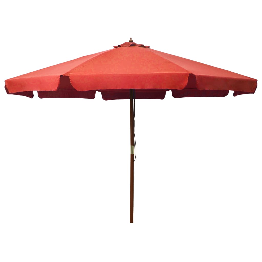 Lauko skėtis nuo saulės su mediniu stulpu, smėlio baltas, 330cm