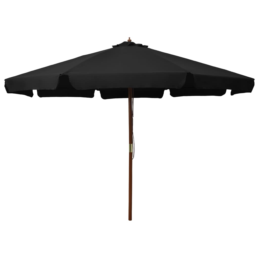 Lauko skėtis nuo saulės su mediniu stulpu, smėlio baltas, 330cm