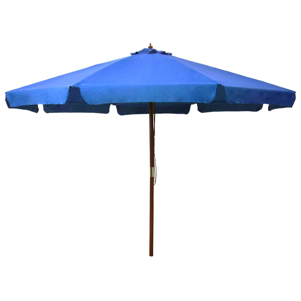 Lauko skėtis nuo saulės su mediniu stulpu, smėlio baltas, 330cm