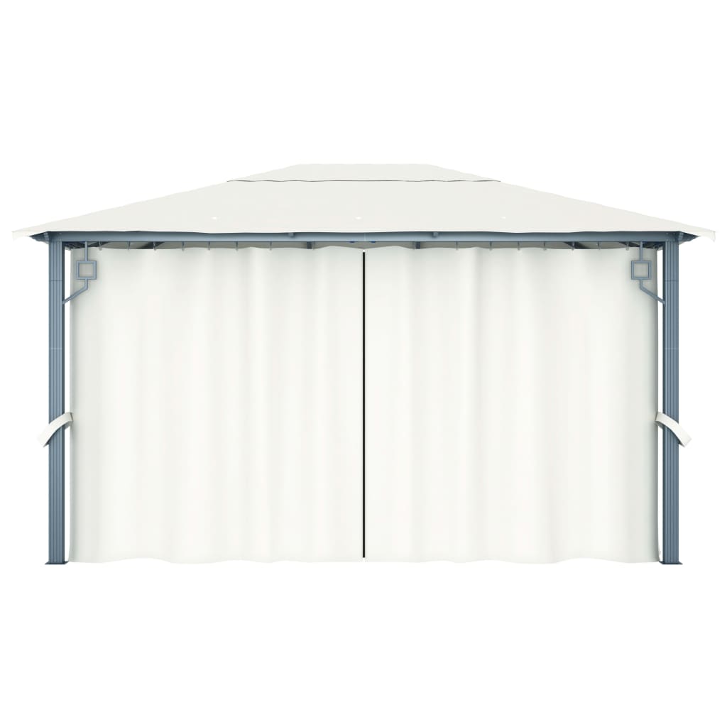 Pavėsinė su užuolaidomis, antracito spalvos, 3x4m, plienas
