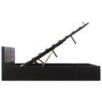 Lovos rėmas su daiktadėže, juodas, 180x200cm, dirbtinė oda