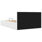 Lovos rėmas su LED/daiktadėže, baltas, 140x200cm, dirbtinė oda