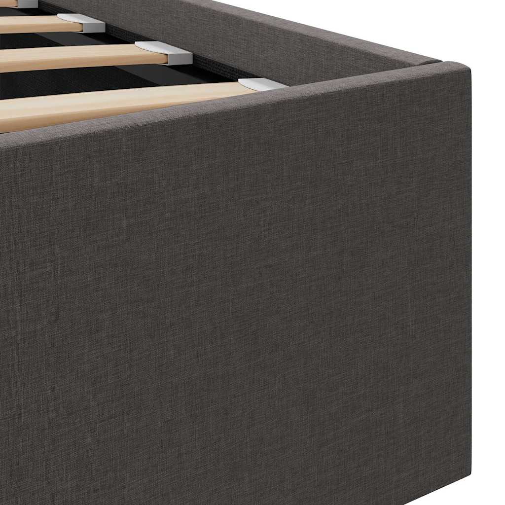 Lovos rėmas su daiktadėže, tamsiai pilkas, 180x200cm, audinys