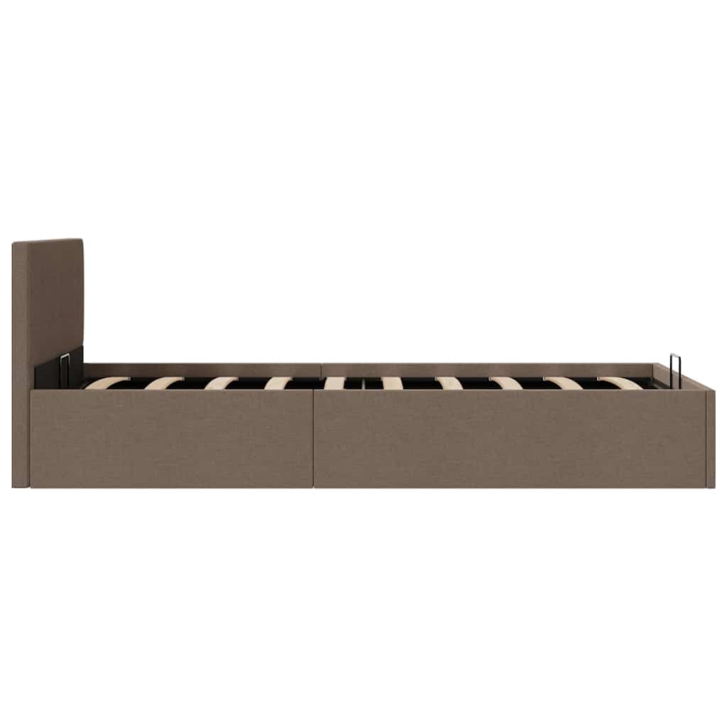 Lovos rėmas su daiktadėže, taupe spalvos, 90x200cm, audinys