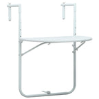 Pakabinamas balkono stalas, baltas, 60x64x83,5cm, plastikas