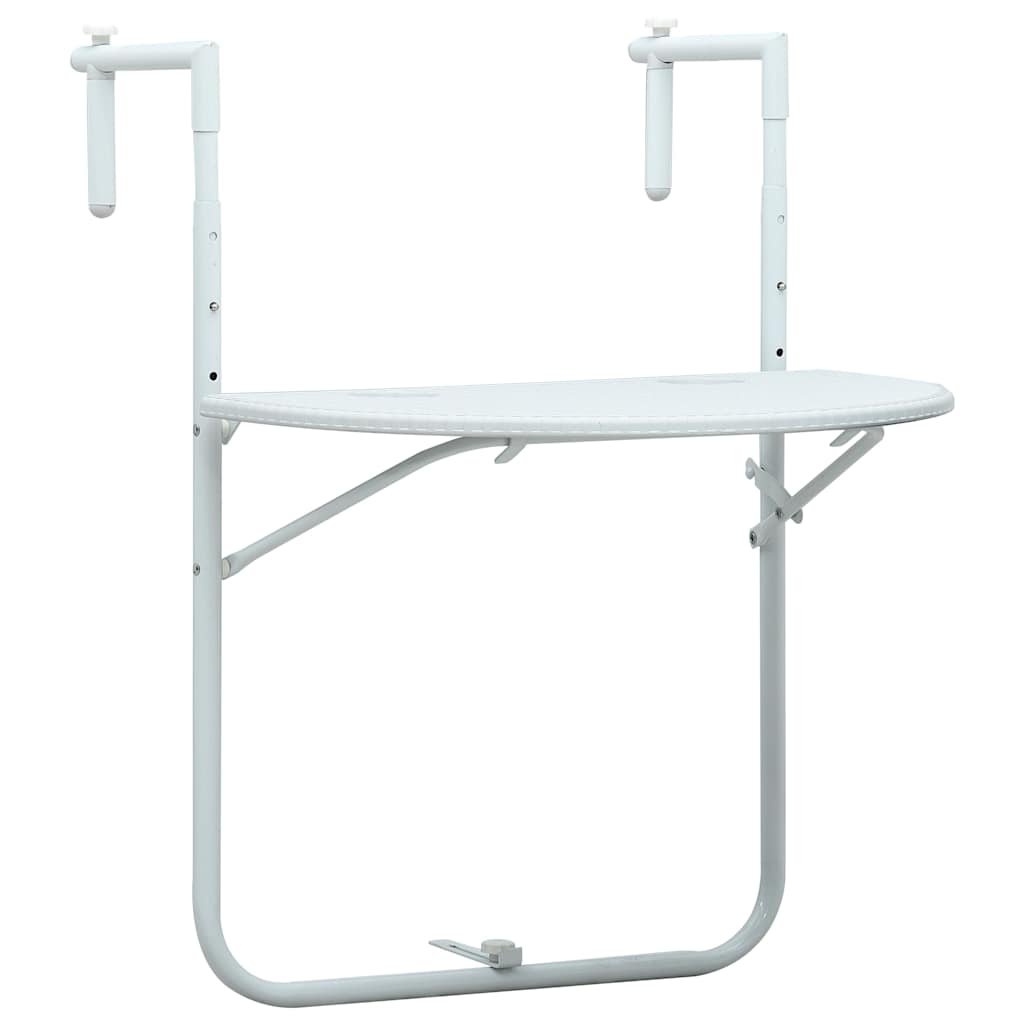 Pakabinamas balkono stalas, baltas, 60x64x83,5cm, plastikas