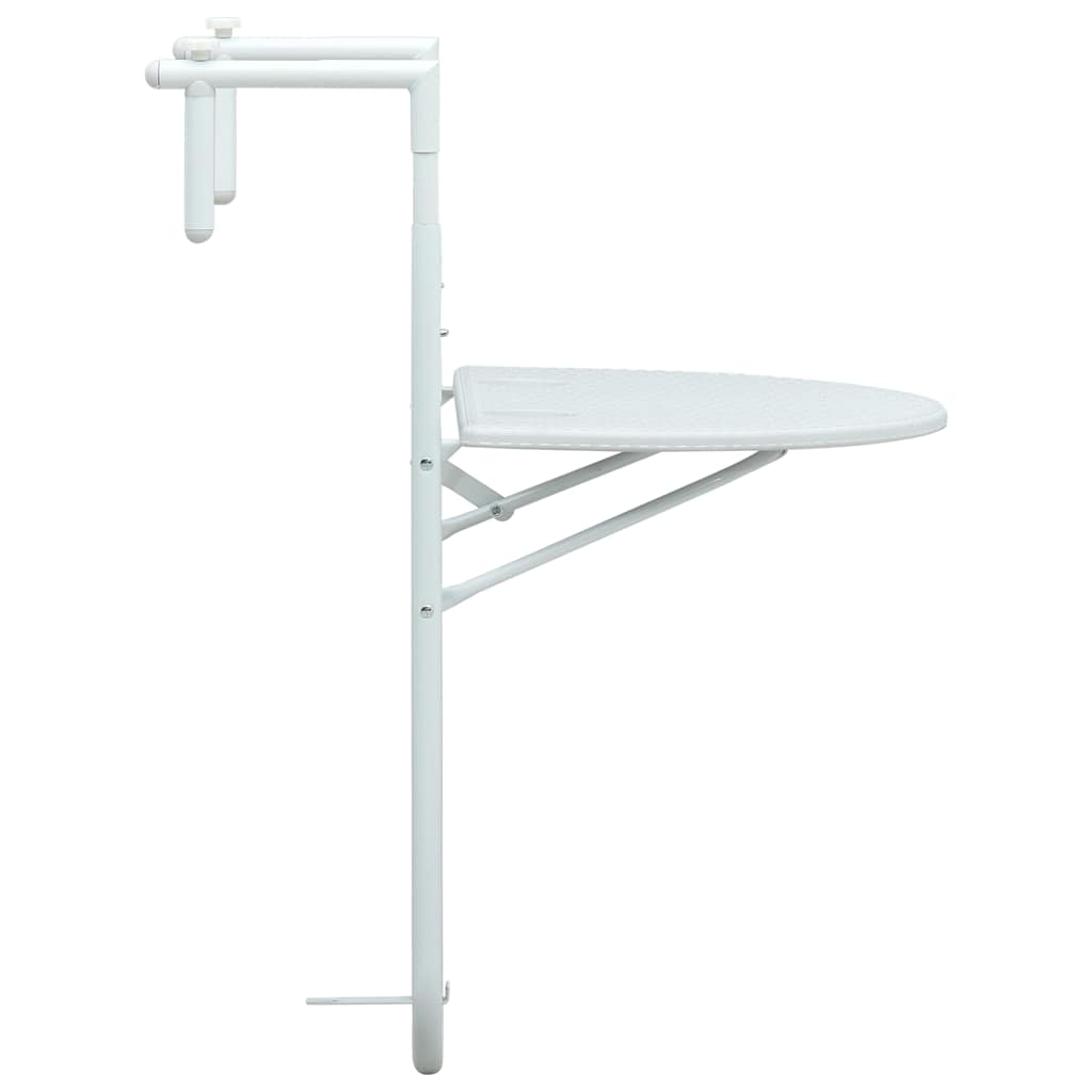 Pakabinamas balkono stalas, baltas, 60x64x83,5cm, plastikas