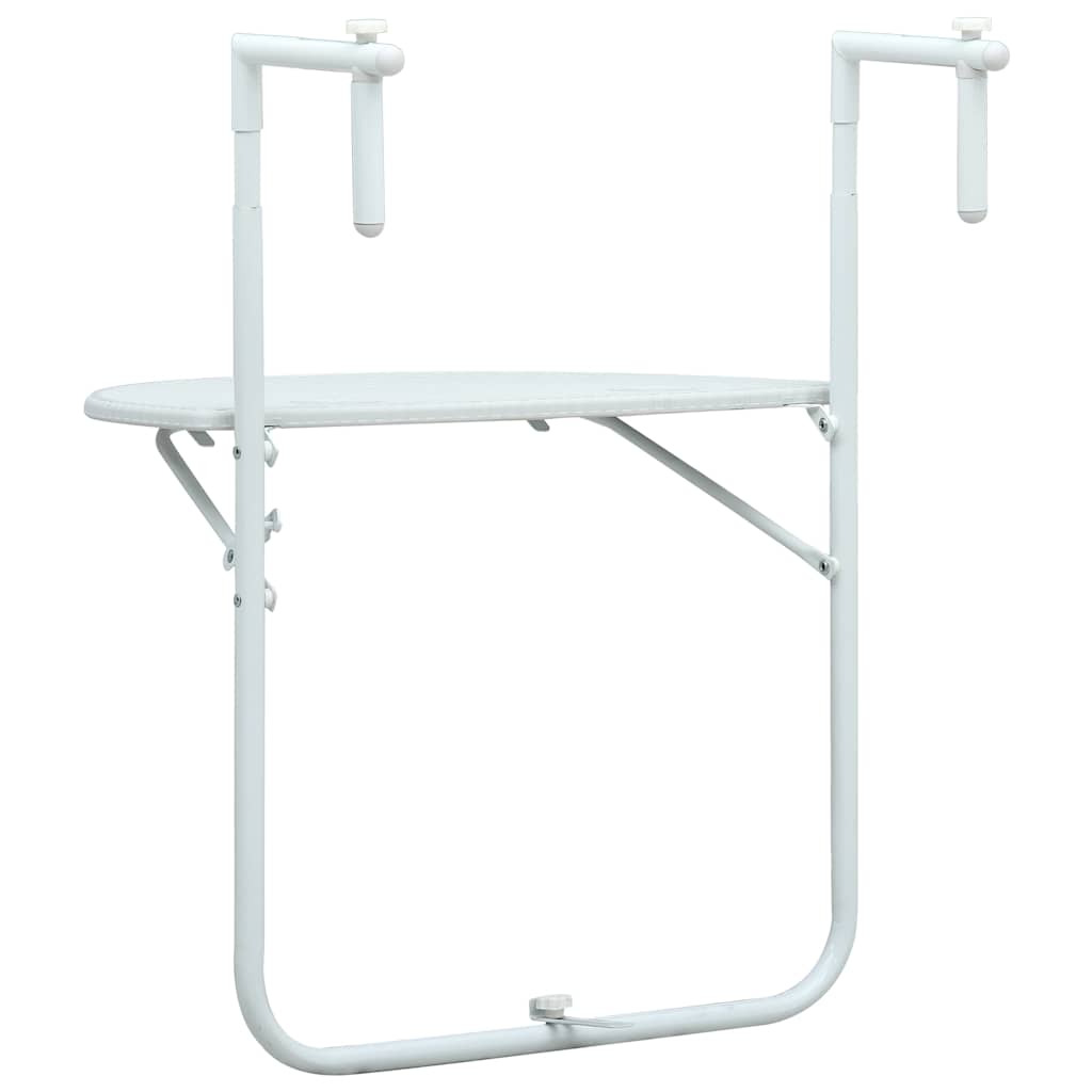 Pakabinamas balkono stalas, baltas, 60x64x83,5cm, plastikas