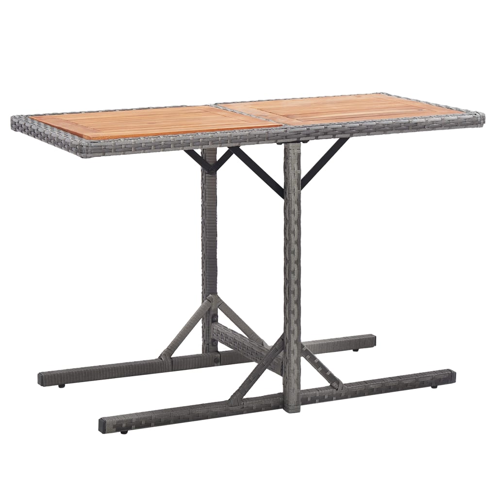 Sodo stalas, juodos spalvos, 110x53x72cm, stiklas, poliratanas
