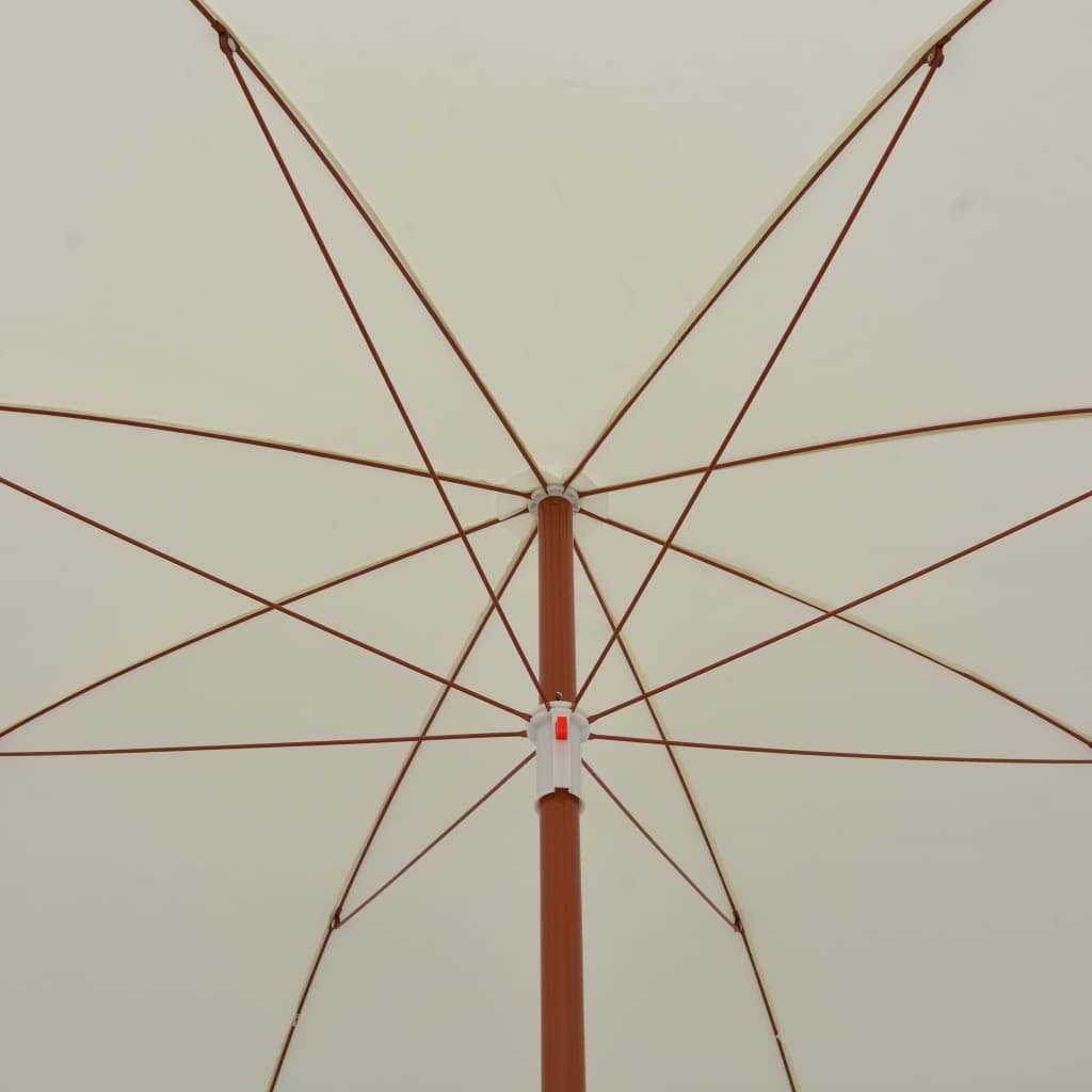 Sodo skėtis nuo saulės su plieniniu stulpu, smėlio, 300cm