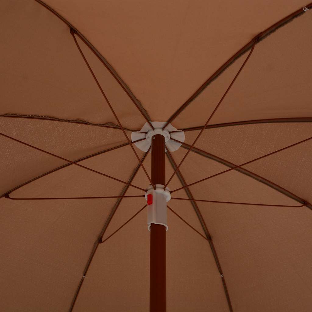Sodo skėtis nuo saulės su plieniniu stulpu, taupe, 240cm
