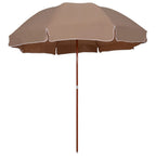 Sodo skėtis nuo saulės su plieniniu stulpu, taupe, 300cm