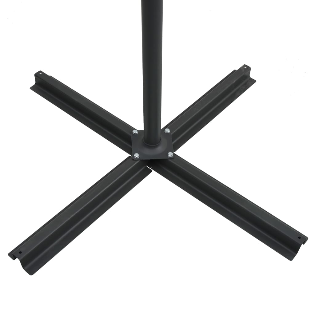 Gembinis skėtis su LED ir plieniniu stulpu, mėlynas, 250x250cm