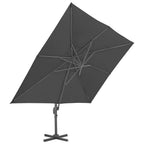 Konsolinis sodo skėtis su aliuminio stulpu, 4x3 m, juodas