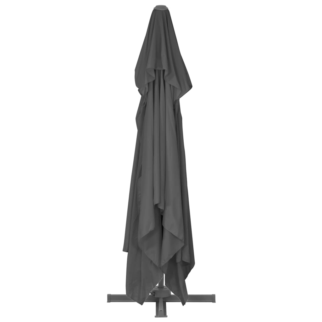 Konsolinis sodo skėtis su aliuminio stulpu, 4x3 m, juodas