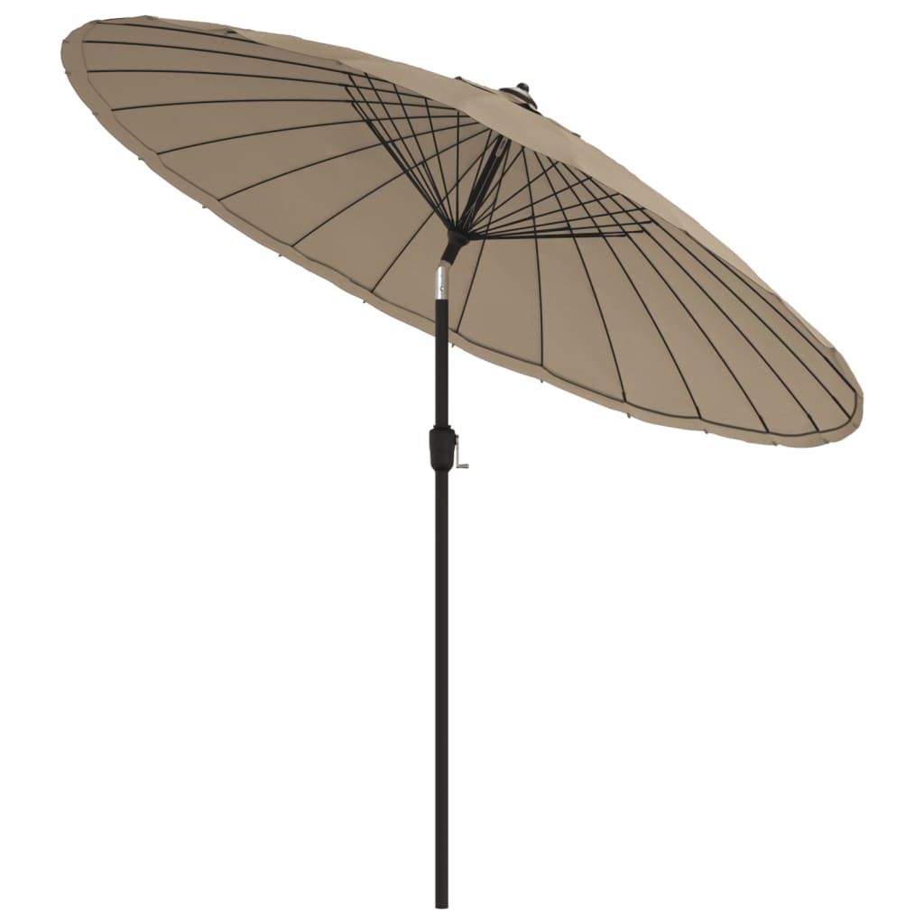 Lauko skėtis nuo saulės su aliuminio stulpu, taupe, 270cm