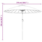 Lauko skėtis nuo saulės su aliuminio stulpu, taupe, 270cm