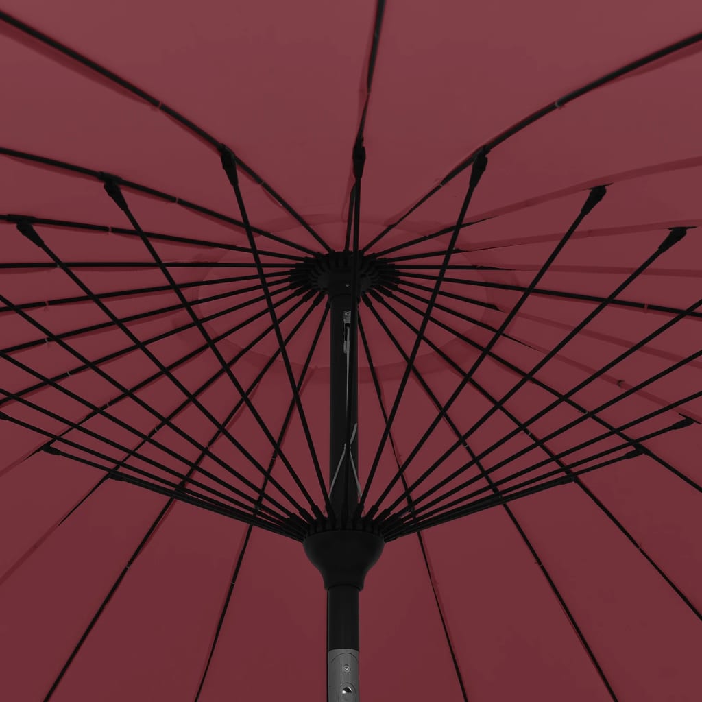 Lauko skėtis nuo saulės su aliuminio stulpu, raudonas, 270cm