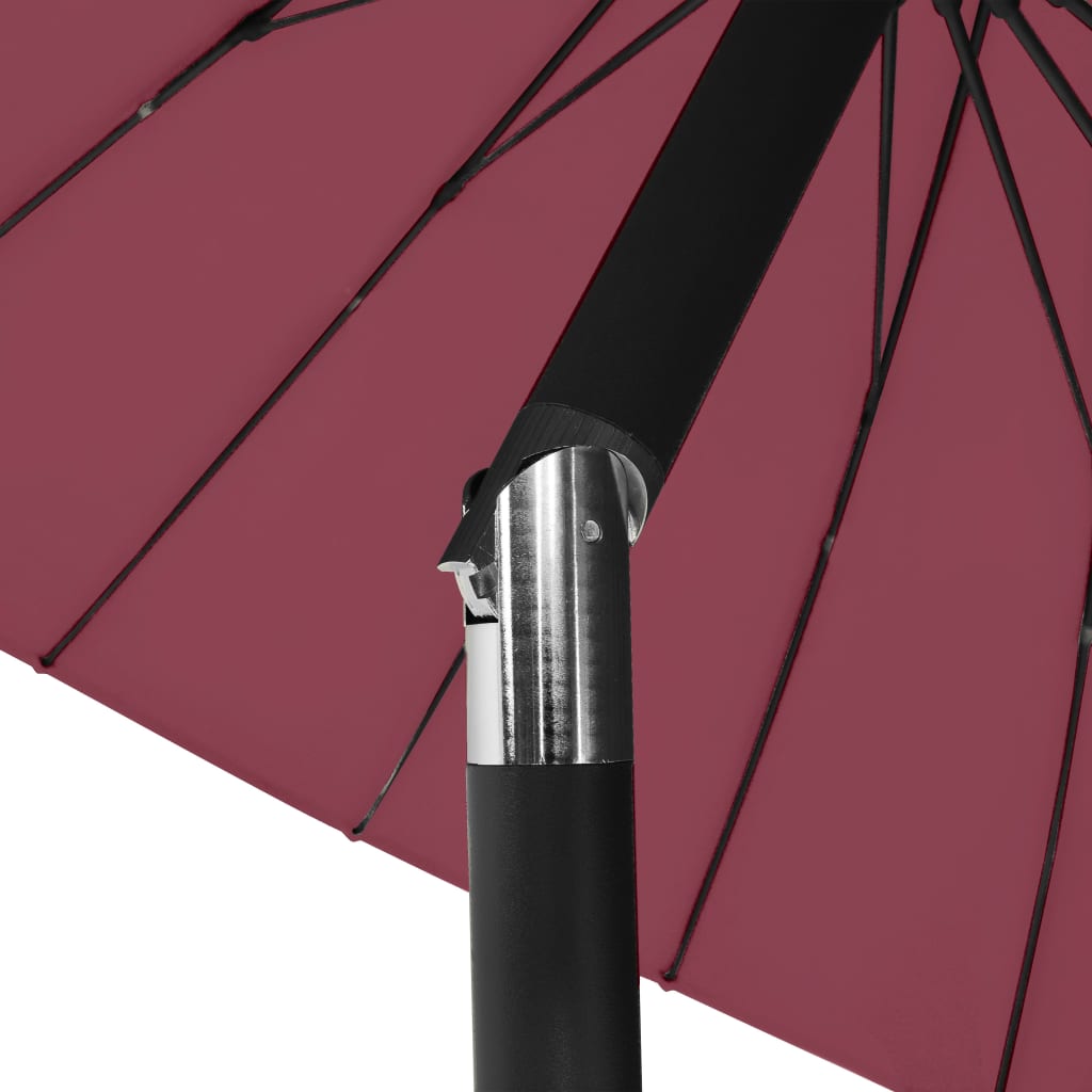 Lauko skėtis nuo saulės su aliuminio stulpu, raudonas, 270cm