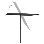Sodo skėtis nuo saulės su aliuminio stulpu, antracito, 2x1,5m