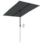 Sodo skėtis nuo saulės su aliuminio stulpu, antracito, 2x1,5m