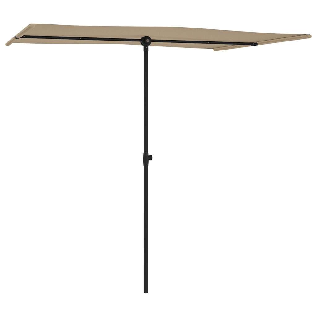 Sodo skėtis nuo saulės su aliuminio stulpu, taupe, 2x1,5m