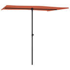 Sodo skėtis nuo saulės su aliuminio stulpu, terakota, 2x1,5m