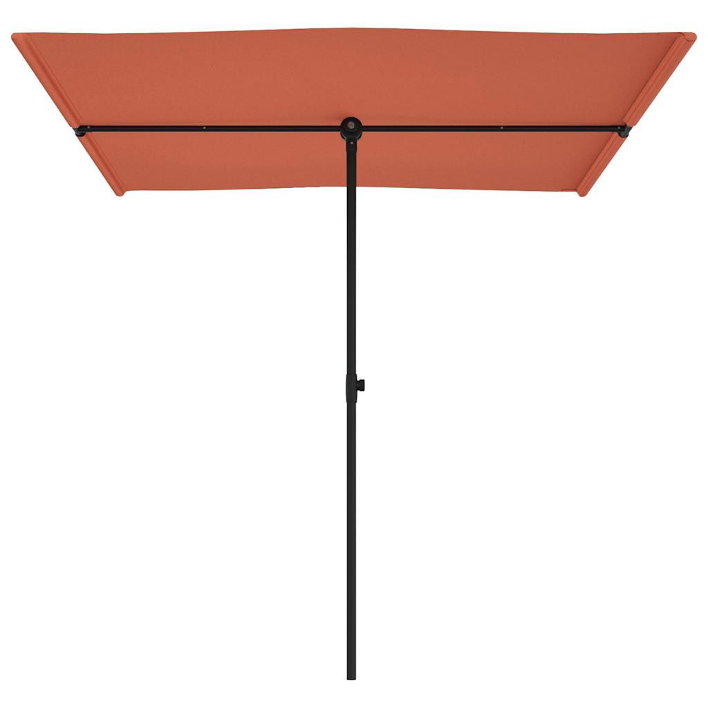 Sodo skėtis nuo saulės su aliuminio stulpu, terakota, 2x1,5m