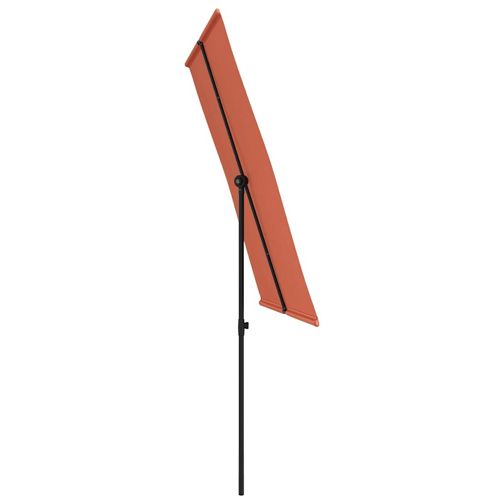 Sodo skėtis nuo saulės su aliuminio stulpu, terakota, 2x1,5m