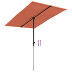 Sodo skėtis nuo saulės su aliuminio stulpu, terakota, 2x1,5m