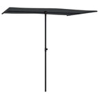Sodo skėtis nuo saulės su aliuminio stulpu, juodas, 2x1,5m