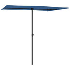 Sodo skėtis nuo saulės su aliuminio stulpu, mėlynas, 2x1,5m