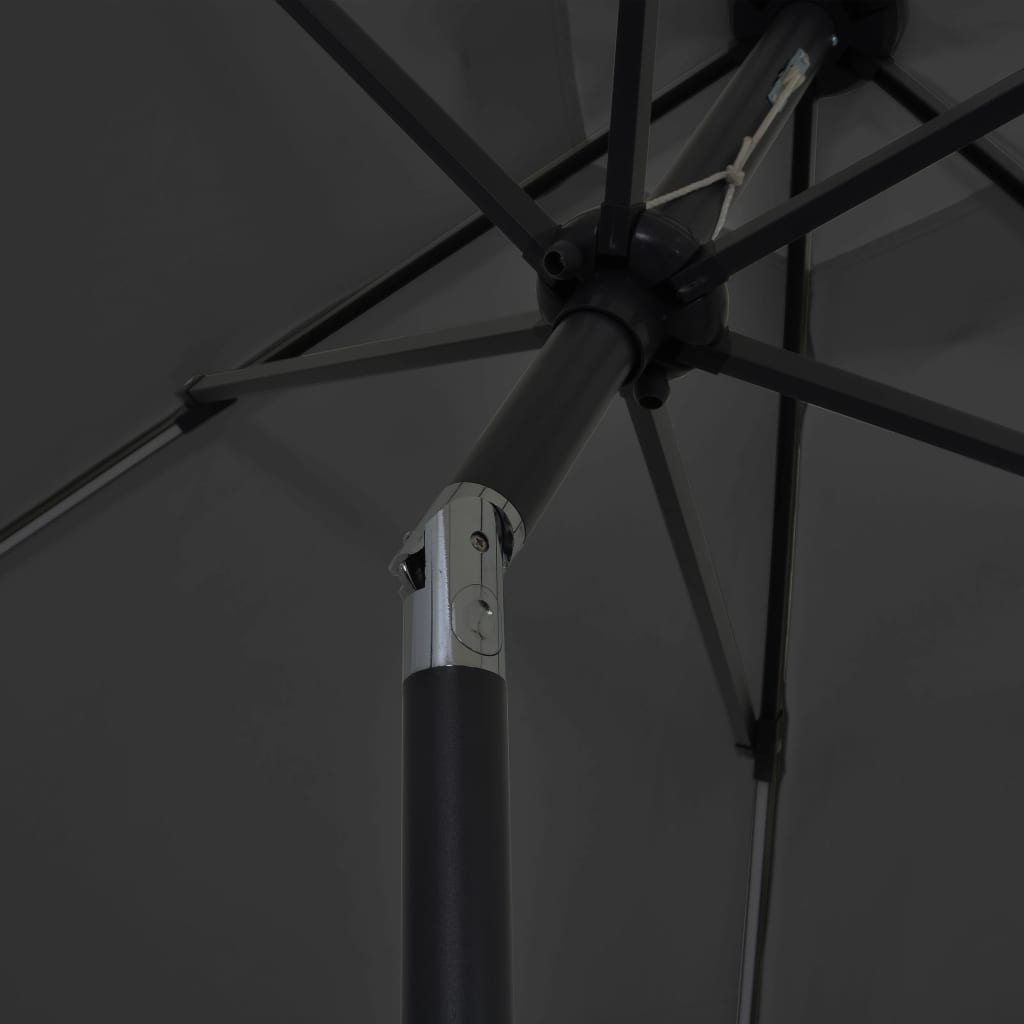 Sodo skėtis su LED ir aliuminio stulpu, antracito, 300cm