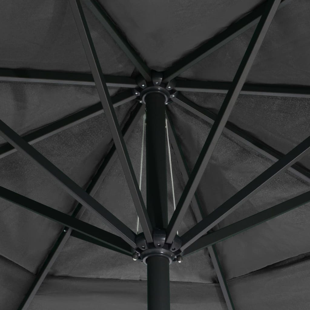 Sodo skėtis nuo saulės su aliuminio stulpu, antracito, 600cm