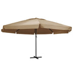 Sodo skėtis nuo saulės su aliuminio stulpu, taupe, 600cm