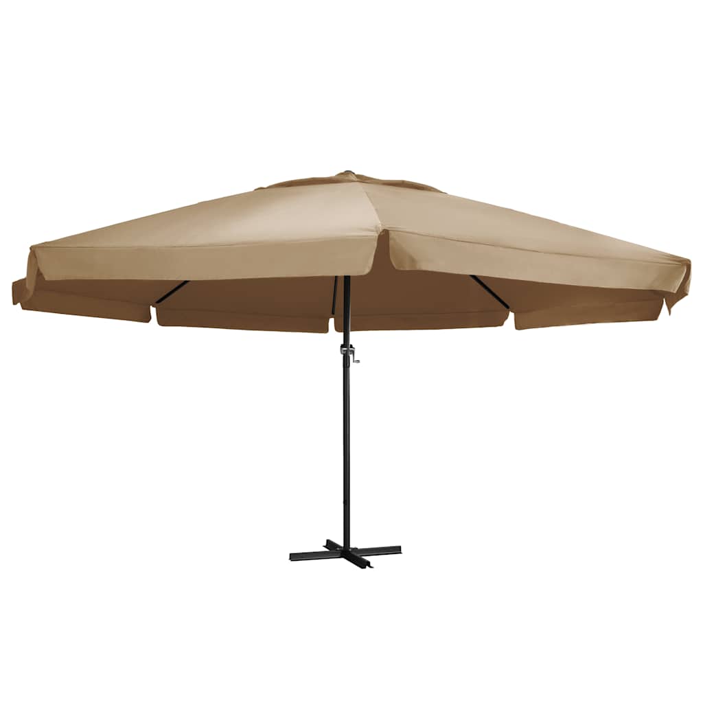 Sodo skėtis nuo saulės su aliuminio stulpu, taupe, 600cm