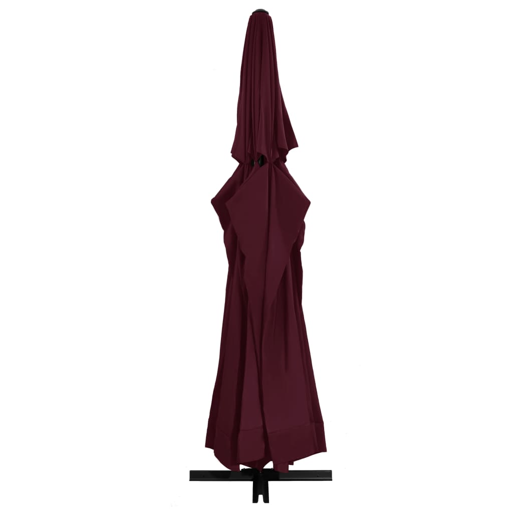 Sodo skėtis nuo saulės su aliuminio stulpu, raudonas, 600cm