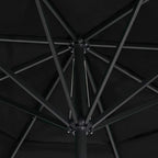 Sodo skėtis nuo saulės su aliuminio stulpu, juodas, 600cm