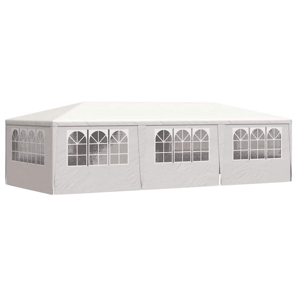 Proginė palapinė su šoninėmis sienomis, balta, 4x9m, 90g/m²