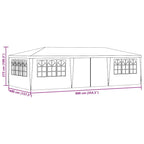 Proginė palapinė su šoninėmis sienomis, balta, 4x9m, 90g/m²