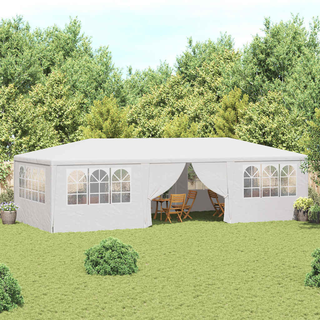Proginė palapinė su šoninėmis sienomis, balta, 4x9m, 90g/m²