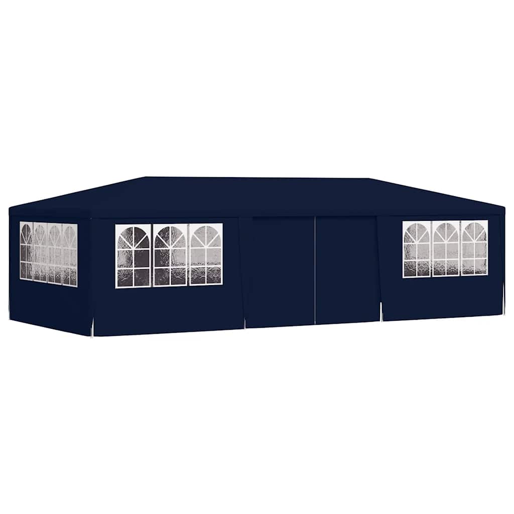 Proginė palapinė su šoninėmis sienomis, mėlyna, 4x9m, 90g/m²