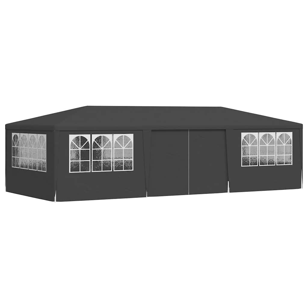Proginė palapinė su šoninėmis sienomis, antracito, 4x9m, 90g/m²