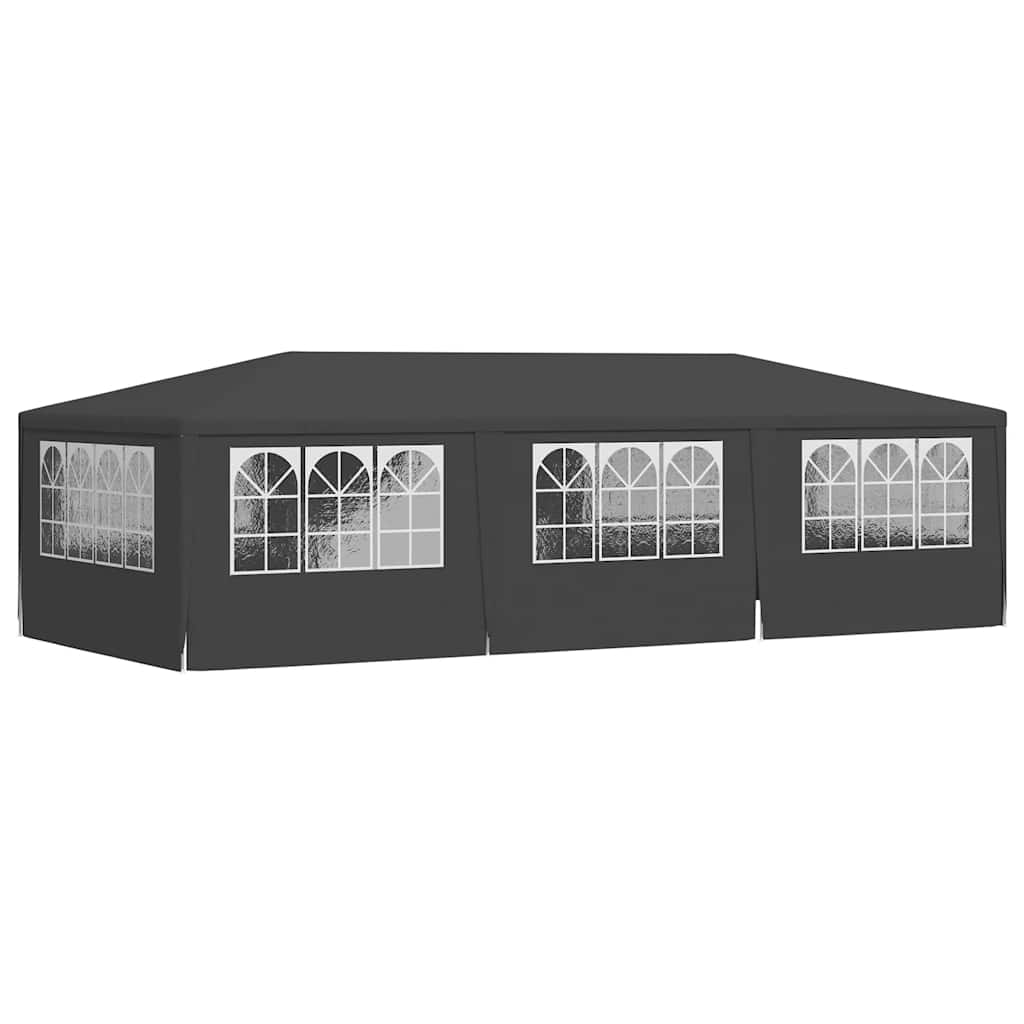 Proginė palapinė su šoninėmis sienomis, antracito, 4x9m, 90g/m²