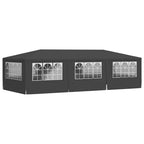 Proginė palapinė su šoninėmis sienomis, antracito, 4x9m, 90g/m²