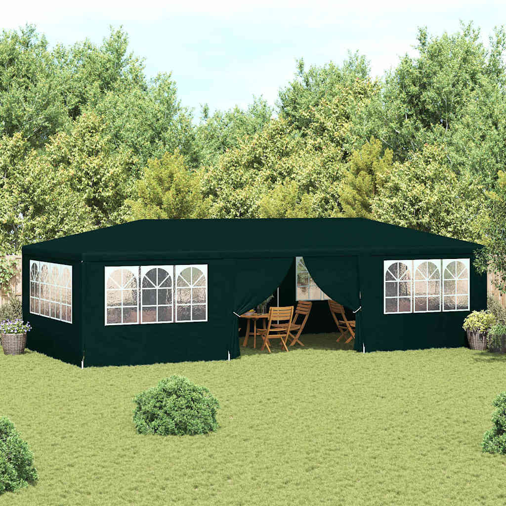 Proginė palapinė su šoninėmis sienomis, žalia, 4x9m, 90g/m²