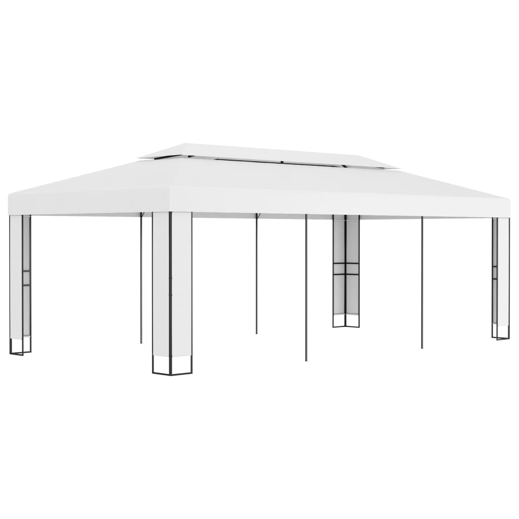 Pavėsinė su dvigubu stogu, baltos spalvos, 3x3m