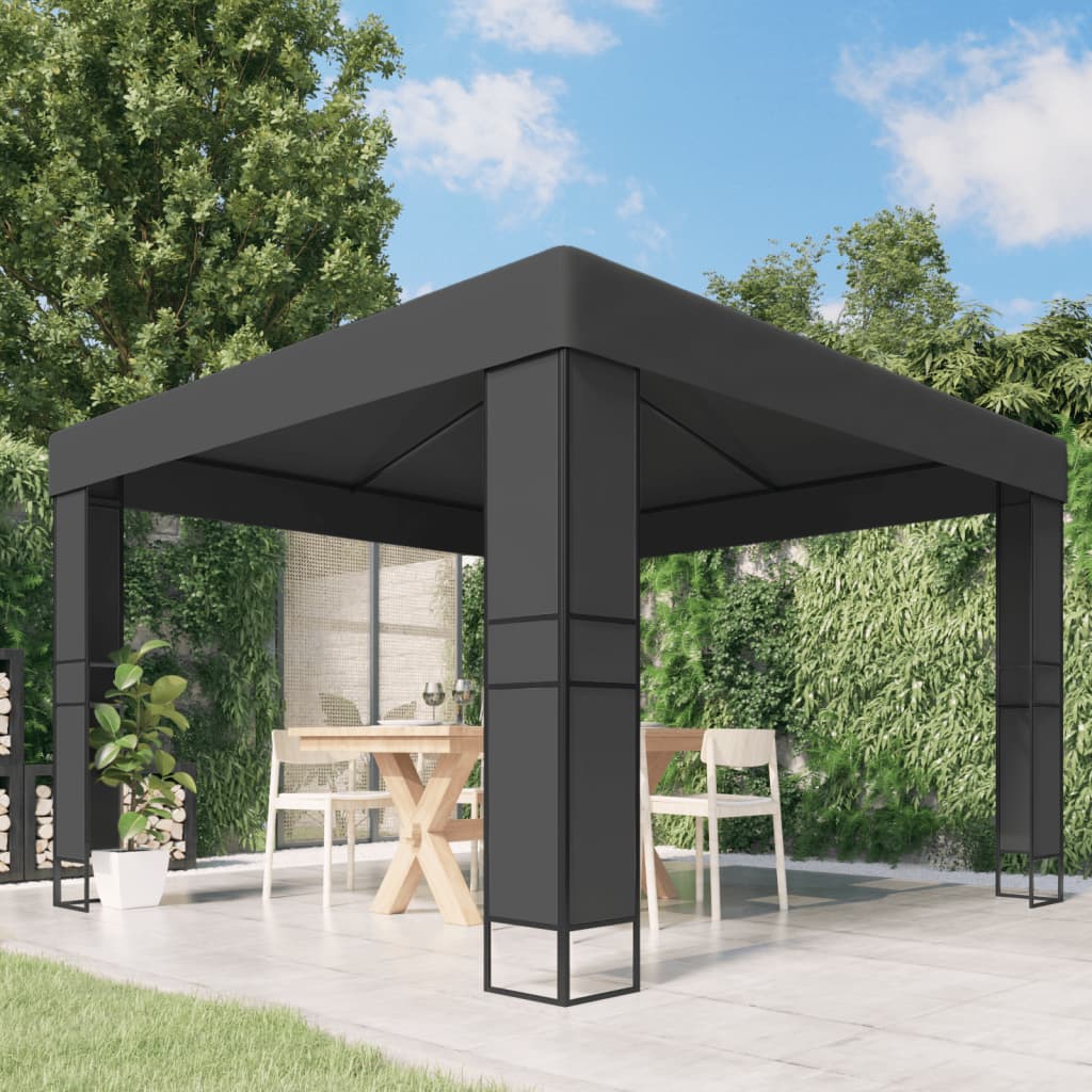 Pavėsinė su dvigubu stogu, baltos spalvos, 3x3m
