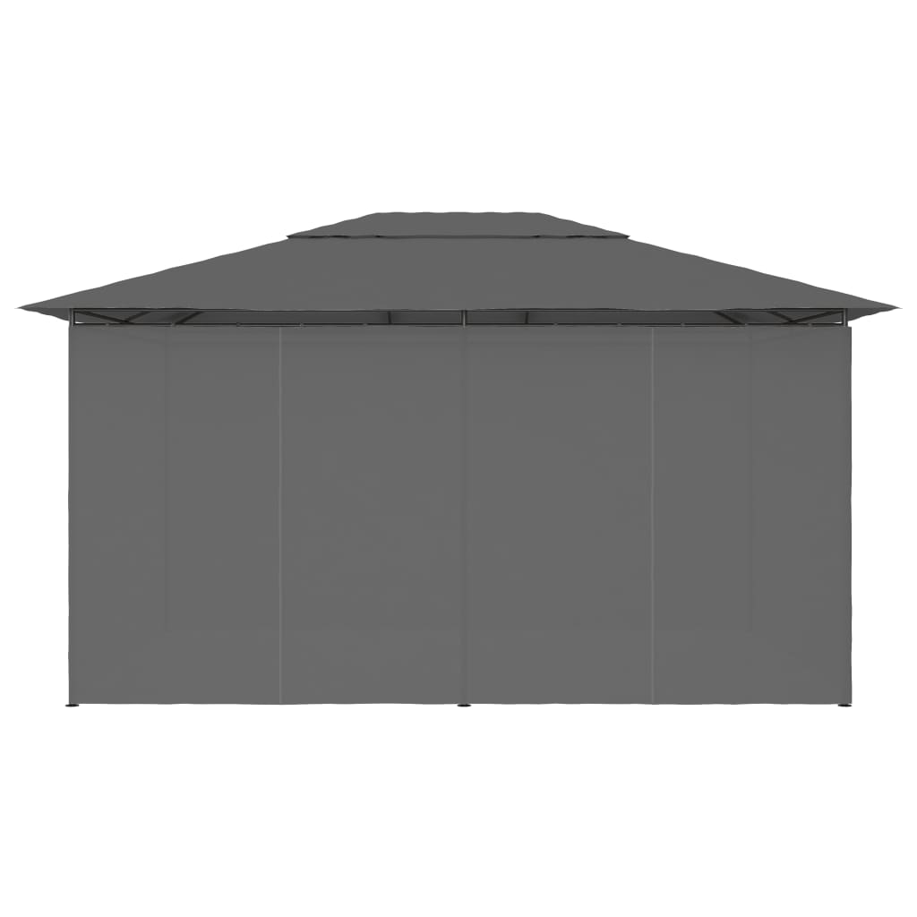 Sodo palapinė su užuolaidomis, antracito spalvos, 4x3m