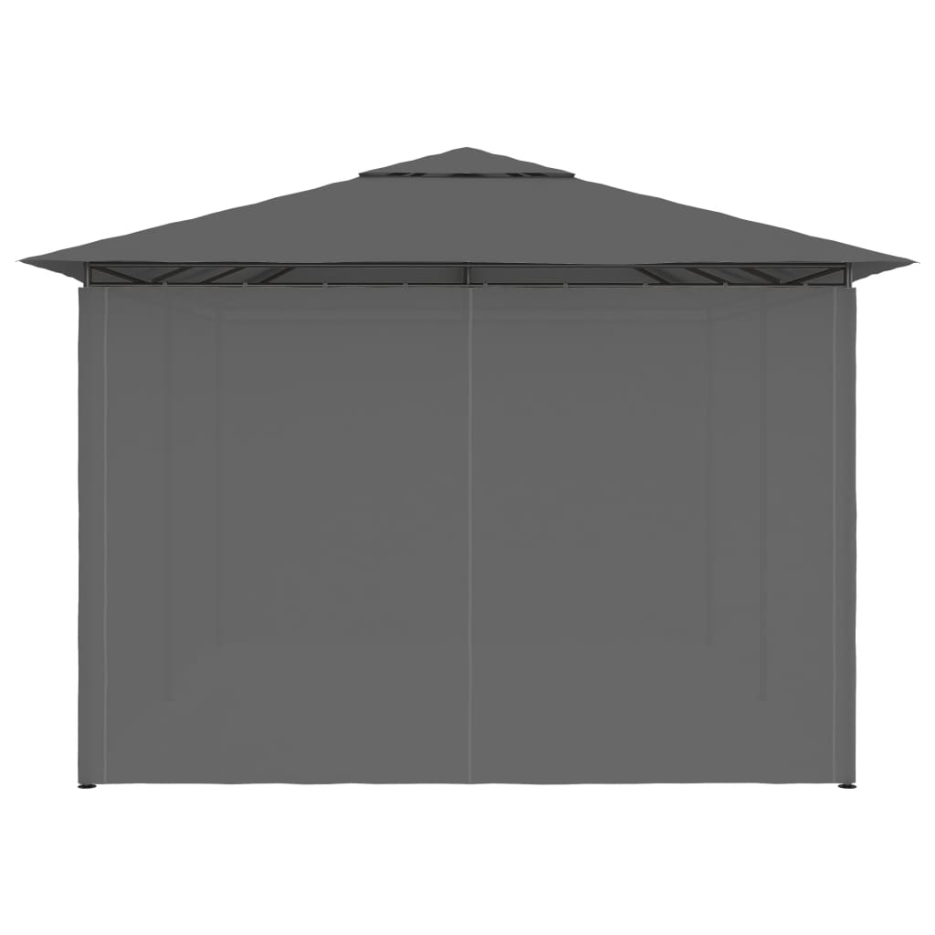 Sodo palapinė su užuolaidomis, antracito spalvos, 4x3m